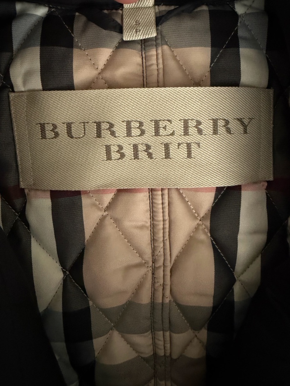 BURBERRY | Black‎ Quilted Double Breasted Trench Coat Belted Jacket Check Small - Picture 11 of 12